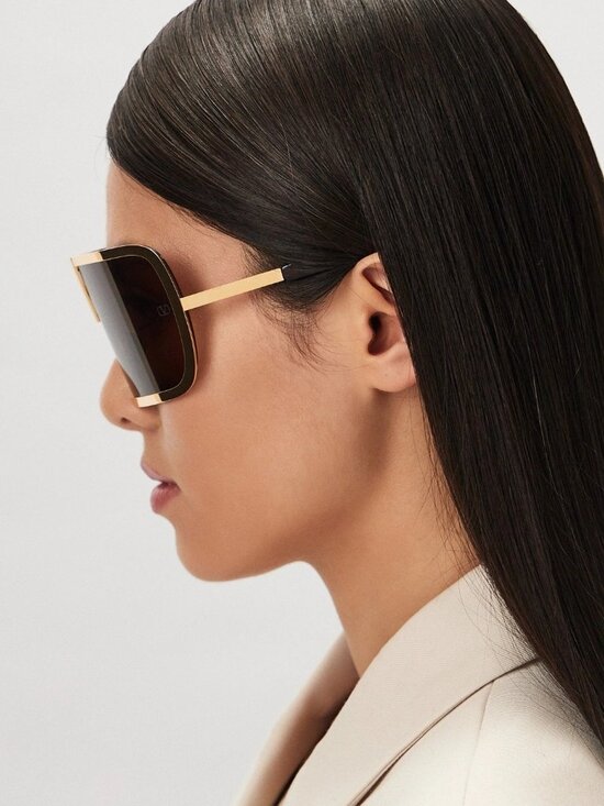Valentino Women Sunglasses Titanium Gold Brown AR Mask V-ROMASK VLS-120B 146 NEW